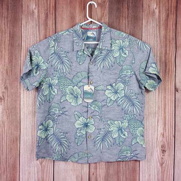 NWT Tommy Bahama Bob Marlin Mens XL Island Modern Fit Button Up Hawaiian Shirt - Picture 1 of 16